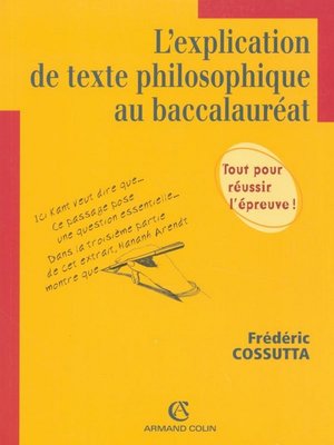cover image of L'explication de texte philosophique au baccalauréat